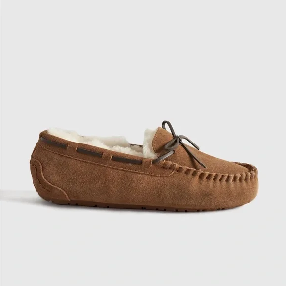 Quince Australian Shearling Moccasin Slippers in Pecan - Picture 3 of 9